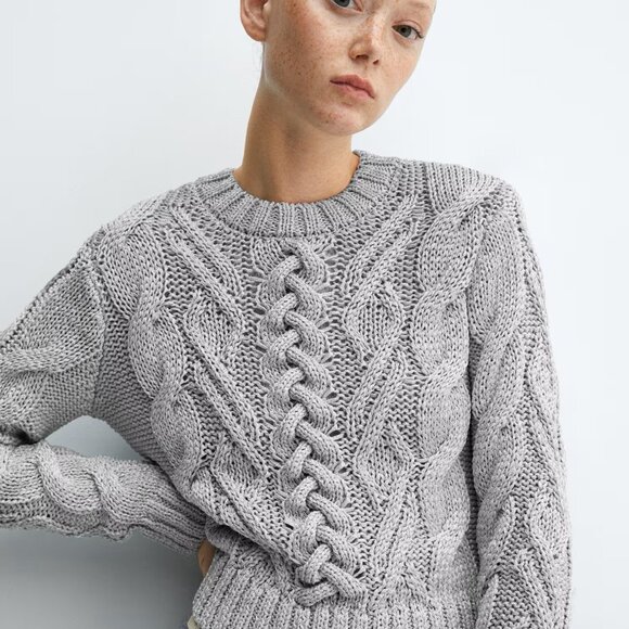 MANGO NWT Metallic Braided knitted sweater - Picture 14 of 15